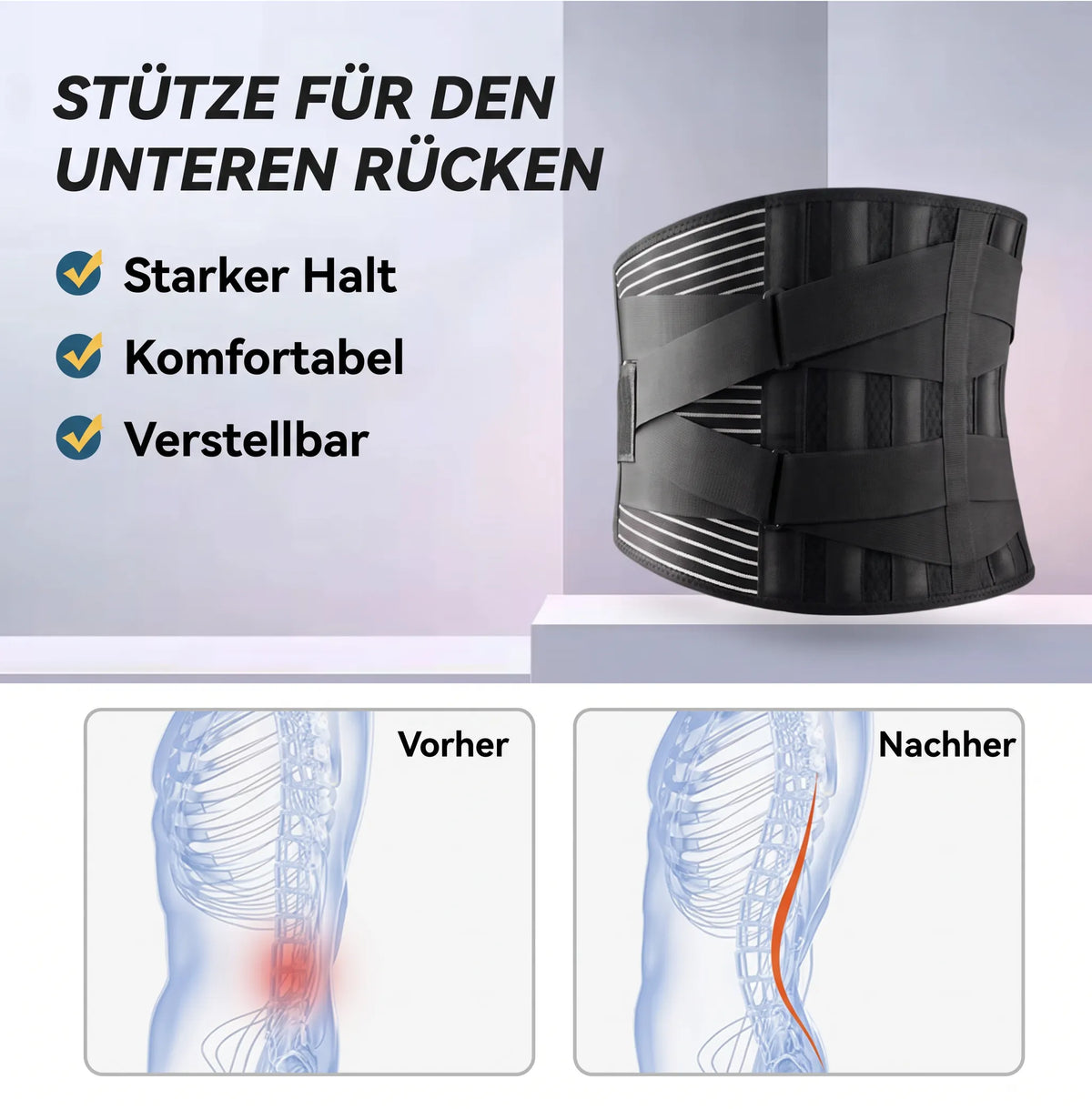 Stützgürtel für den unteren Rücken